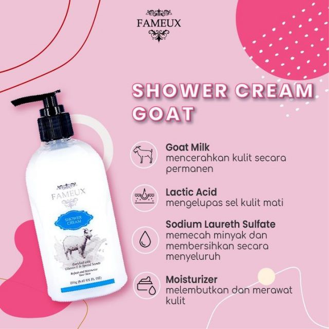 Fameux Whitening Shower Cream Goat 250ml