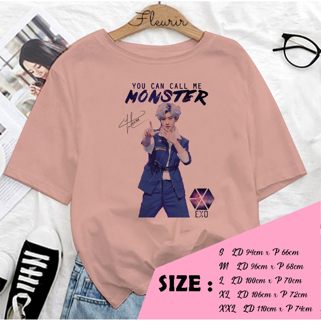 FLEURIR - KAOS CHANYEOL EXO KPOP KOREA OVERSIZE KATUN KAOS WANITA DEWASA TUMBLR TEE UNISEX JUMBO