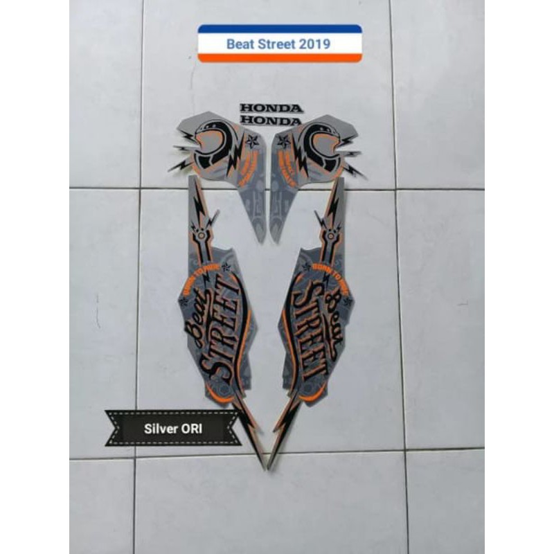Striping Stiker Motor Honda Beat Street 2019 Silver Original