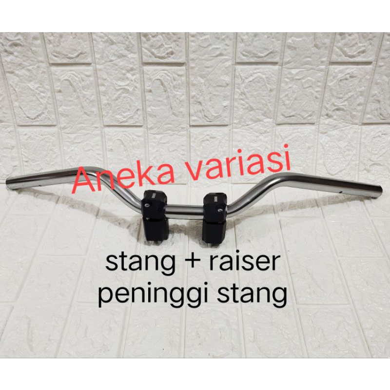 Stang stir ninja + raiser peninggi stang protaper Hitam