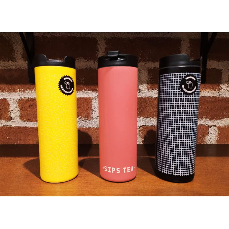 BOTOL MINUM TEH STAINLESS 500ml TAHAN PANAS DINGIN TYPO BRAND ORIGINAL