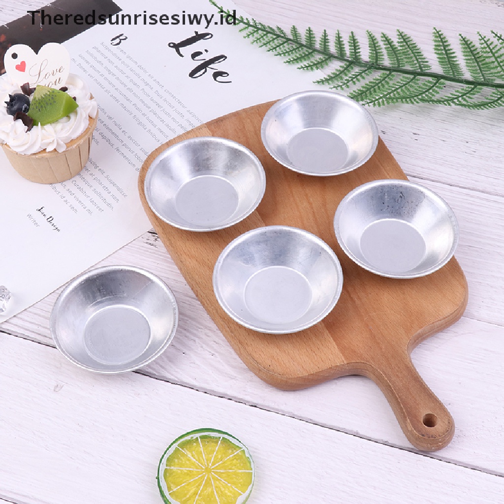 # Alat Rumah Tangga # 10pcs Cetakan Cupcake / Kue Tart Bentuk Bulat Bahan Aluminum Alloy