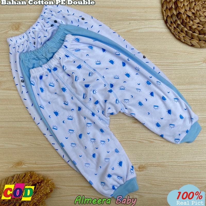 Isi 6 PCS Baju Celana Bayi Baju Panjang Celana Pempers Panjang Baru Lahir Setelan Bayi Usia 0-3 Bulan Seri Biru Almeera Baby and Kids