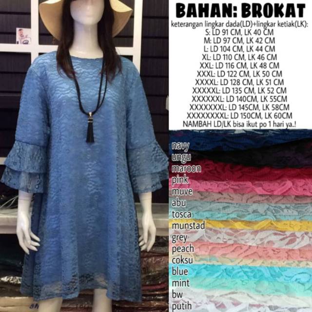 Baju atasan brukat ld 150 cm jumbo Bigsize