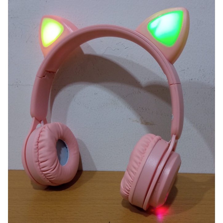 NEW Headphone Wireless Y08 Telinga Kucing Bluetooth 5.0 Headphone Macaron Y-08 Ear Cat