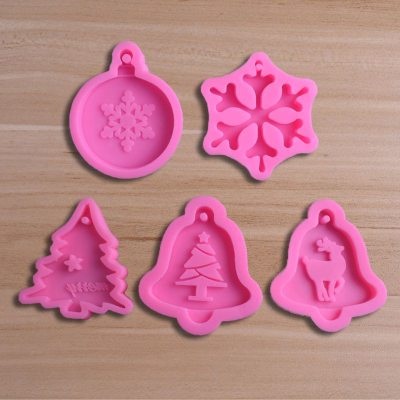 Glitter DIY Christmas Tree Snowflake Resin Jewelry Making Silicone Molds Art Craft Tools