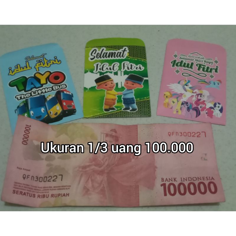 pilih motif 10 pc amplop lebaran mini glosy kartun anak dan idulfitri