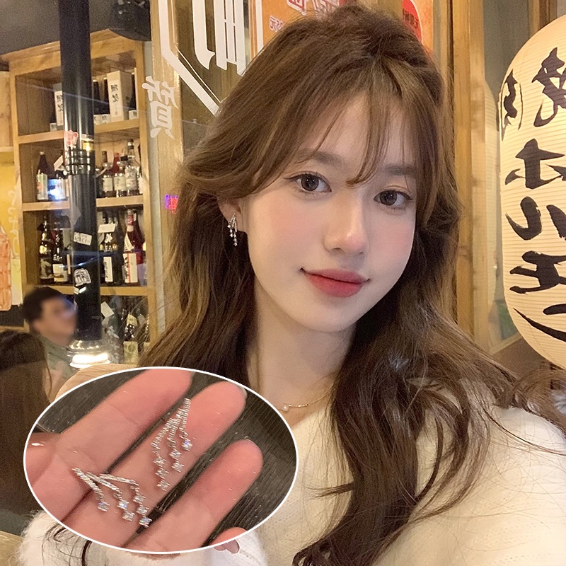 Anting Desain Meteor Shower Hati Gaya Korea Untuk Perhiasan Wanita