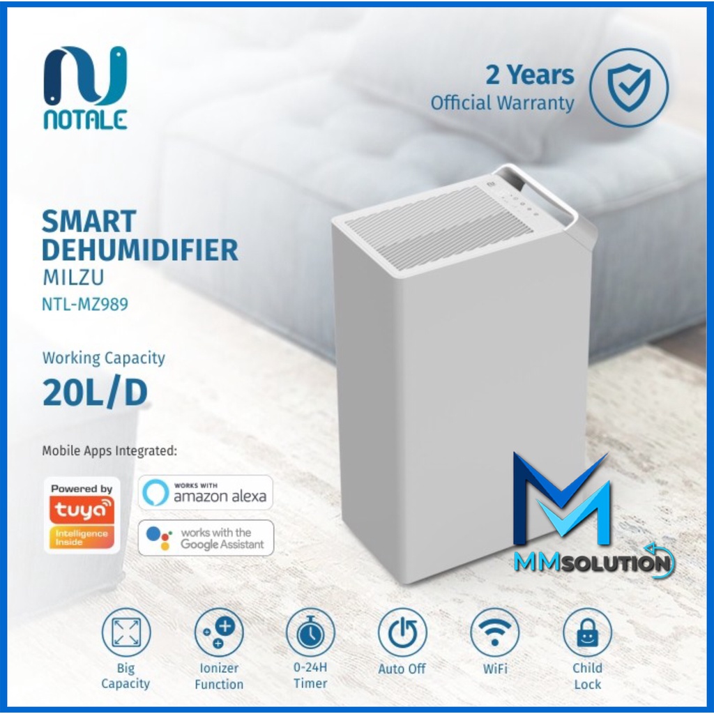 Notale Milzu Smart Dehumidifier 20L/hari with Wifi GARANSI RESMI