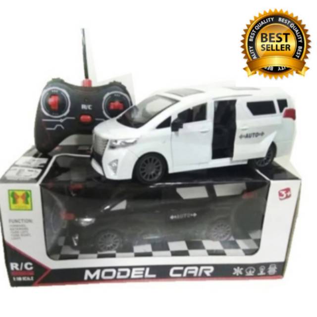 Mainan anak/Mainan RC Mobil ALPHARD Open Sliding Door warna Hitam / Putih