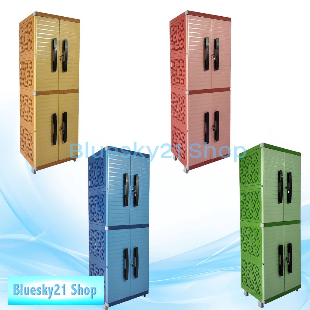 LEMARI PLASTIK LUCU / LEMARI PAKAIAN 4 SUSUN MIAMI KINARA