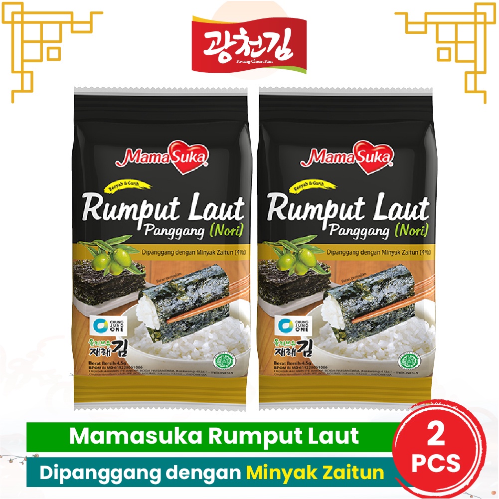 

KC. Mamasuka Rumput Laut Panggang Nori Gim Original Isi 2 Bungkus