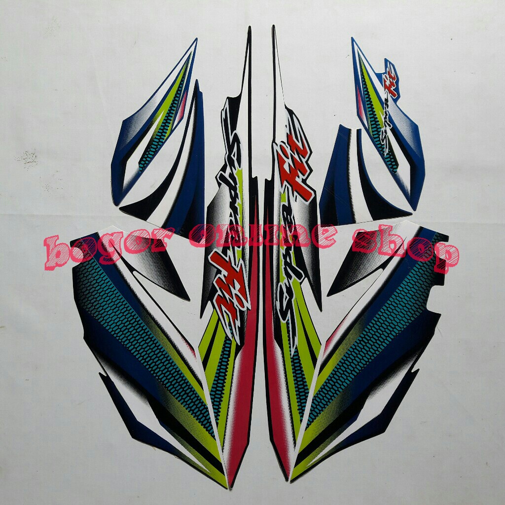 sticker motor supra fit 2004 hitam-biru