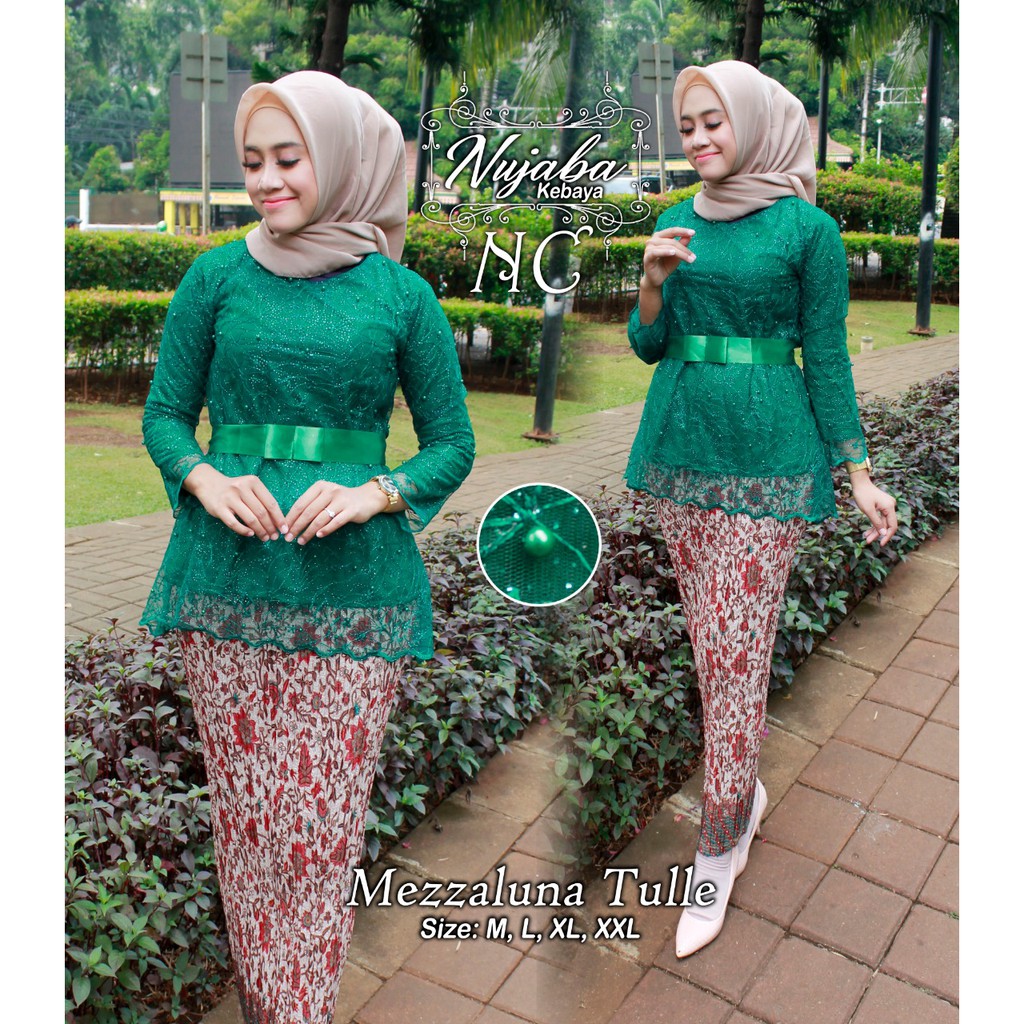 KEBAYA MEZZALUNA TULLE SET/KEBAYA ORIGINAL/KEBAYA MURAH/KEBAYA WISUDA/KEBAYA TERBARU/ROK PLISKET