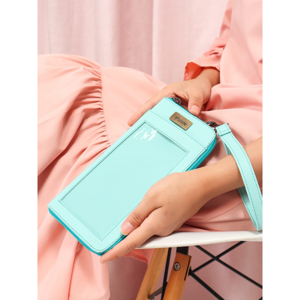 DOMPET HP SELEMPANG WANITA MINT BERKUALITAS ORIGINAL BY ABEECASE VCODE SYNTESIS PREMIUM