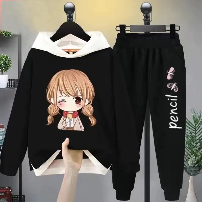 SETELAN BAJU ANAK SWEATER 0-7 TAHUN-HITAM ANIME