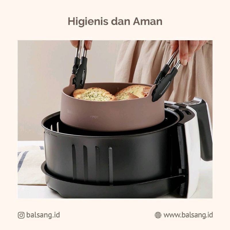 Balsang Air Fryer Silicone Pot Balsang airfryer pot alas silikon airfryer mangkok silikon air fryer