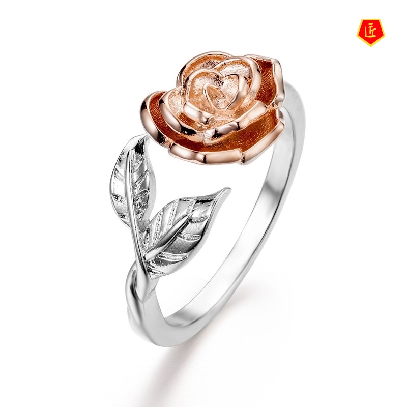 [Ready Stock]Rose 925 Silver Ring Elegant Fashion Korean Style