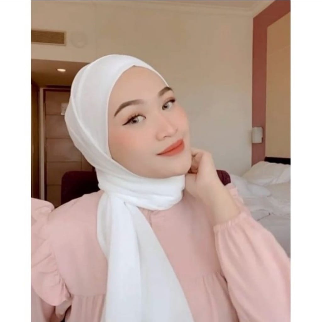 Pashmina Malay Instan Tali Belakang Diamond Crepe Hijab Pashmina Ikat Pasar Hija'b