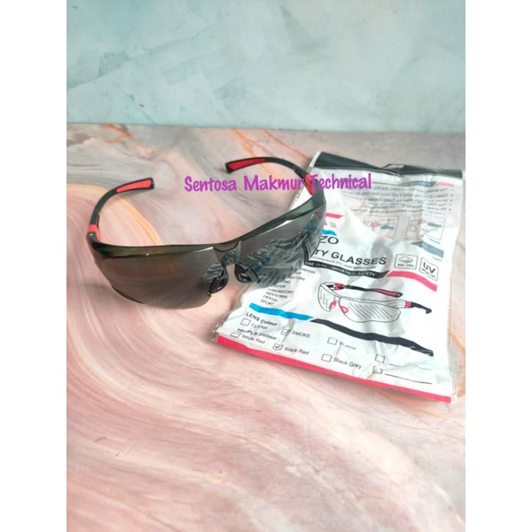 ENZO Kacamata Kaca Mata Las Oval APD Pelindung Safety Glasses Hitam Black