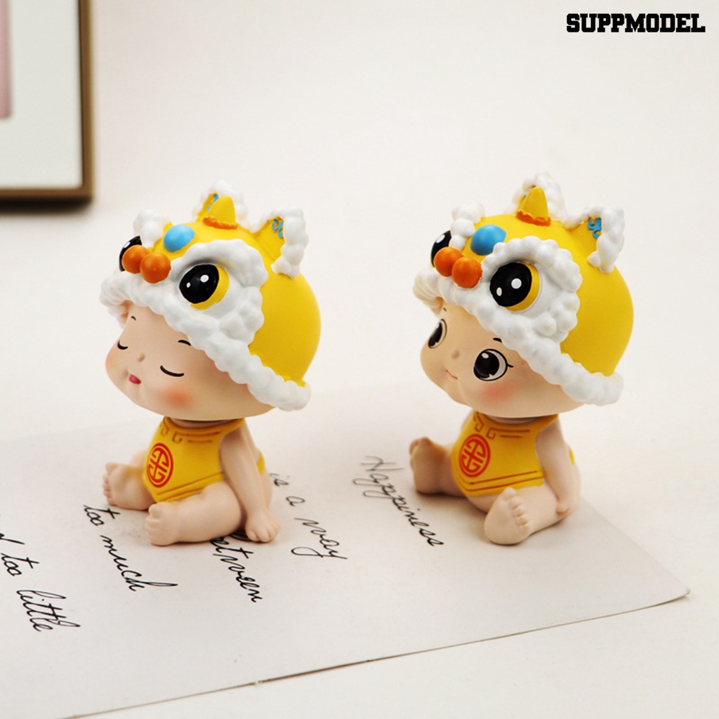 Ornamen model Kepala Bobble Bahan Resin Anti Pudar Untuk Interior Mobil