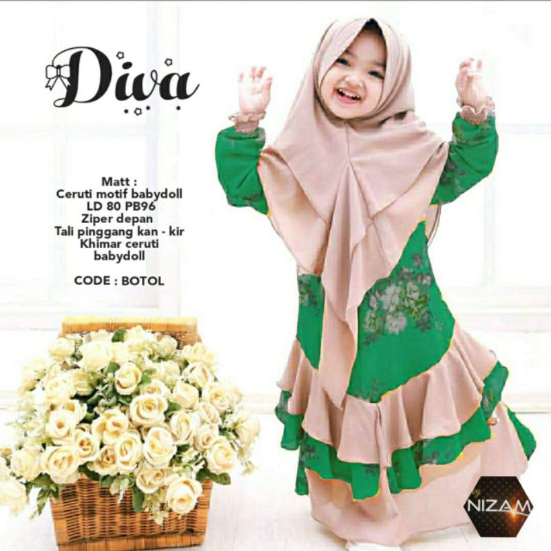 Gamis syari anak DIVA ori nizam