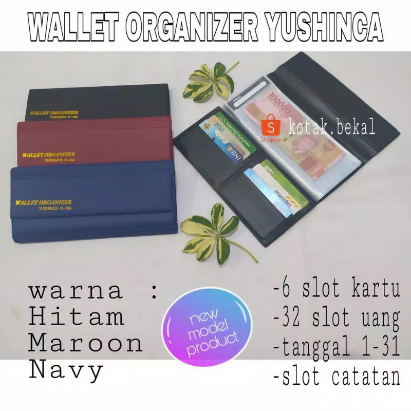 Ready Dompet cheque wallet organizer/disiplin anggaran keuangan bulanan tanggal cek