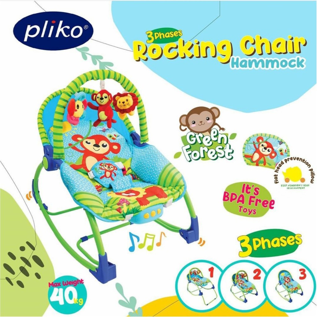 Pliko Hammock 3 phases Rocking Chair 308 kursi goyang bouncer bayi getar musik