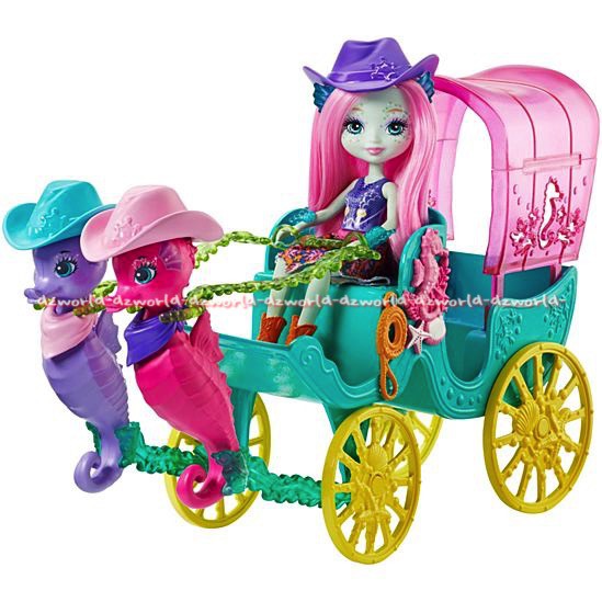 Enchantimals Seahorse Carriage Reina De Las Olas Mainan Boneka Karakter Enchantimal Set