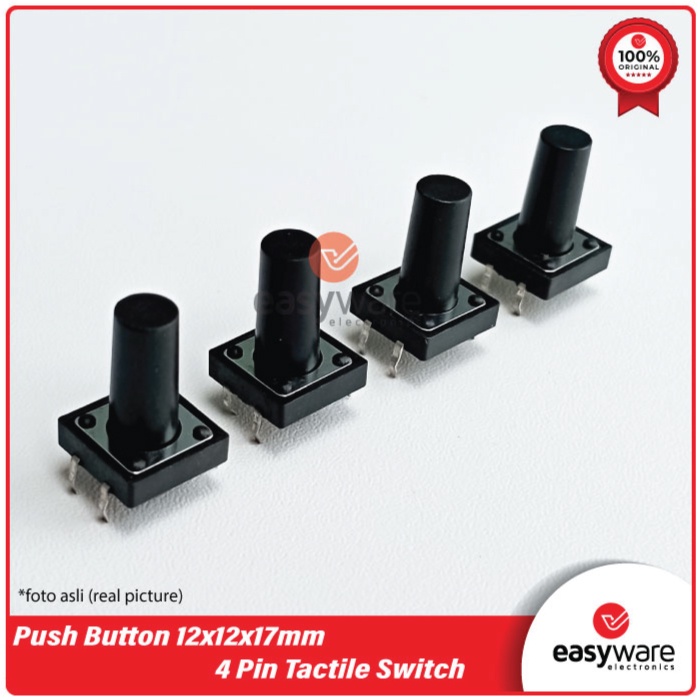 PUSH BUTTON SWITCH 12x12x17 MM 4 PIN TACTILE SWITCH 12x12x17