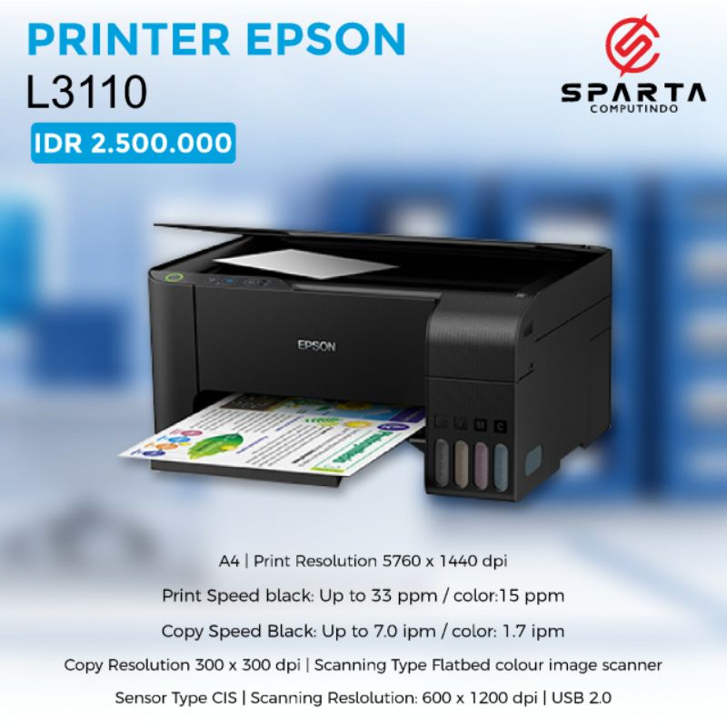 Printer EPSON L3110 Print Copy Scan Injet New Bergaransi