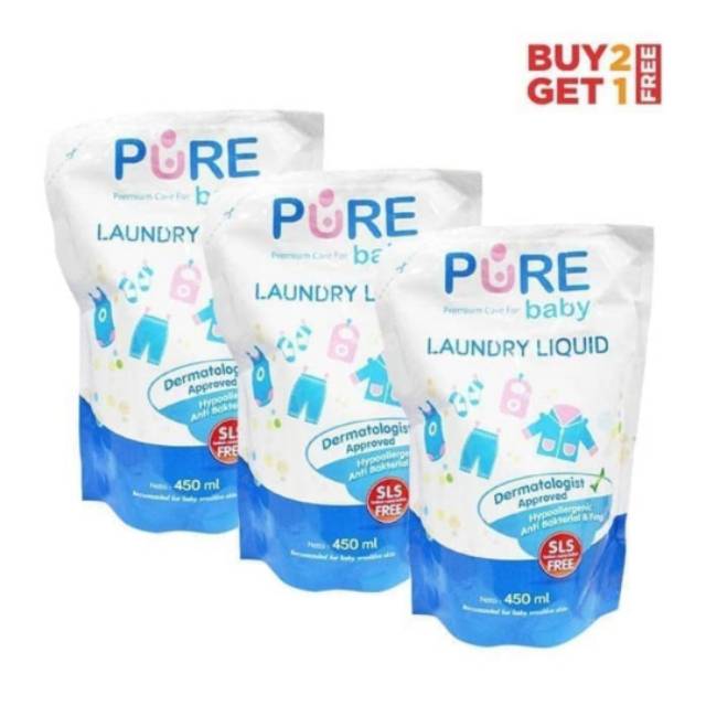 purebaby pure baby laundry liquid refill refil 450 ml sabun cuci baju bayi