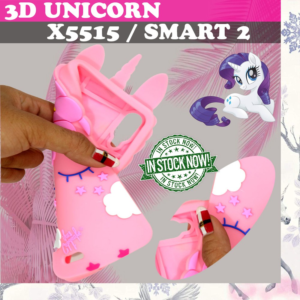 Silikon 3D Unicorn Infinix Smart 2 X5515 Cute Case Silikon Karakter 4D Infinix X5515 Soft Case Lucu