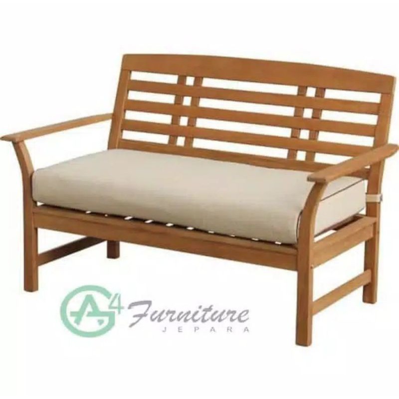 Kursi Teras Panjang Kayu Jati Calila 3 Seater