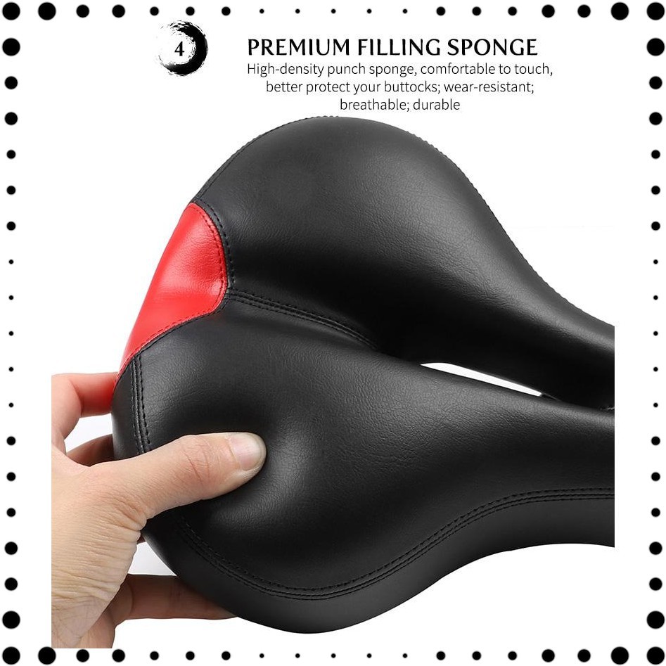 Grab Medan WEST BIKING Sadel Sepeda Bike Saddle Leather Model Spring - Black