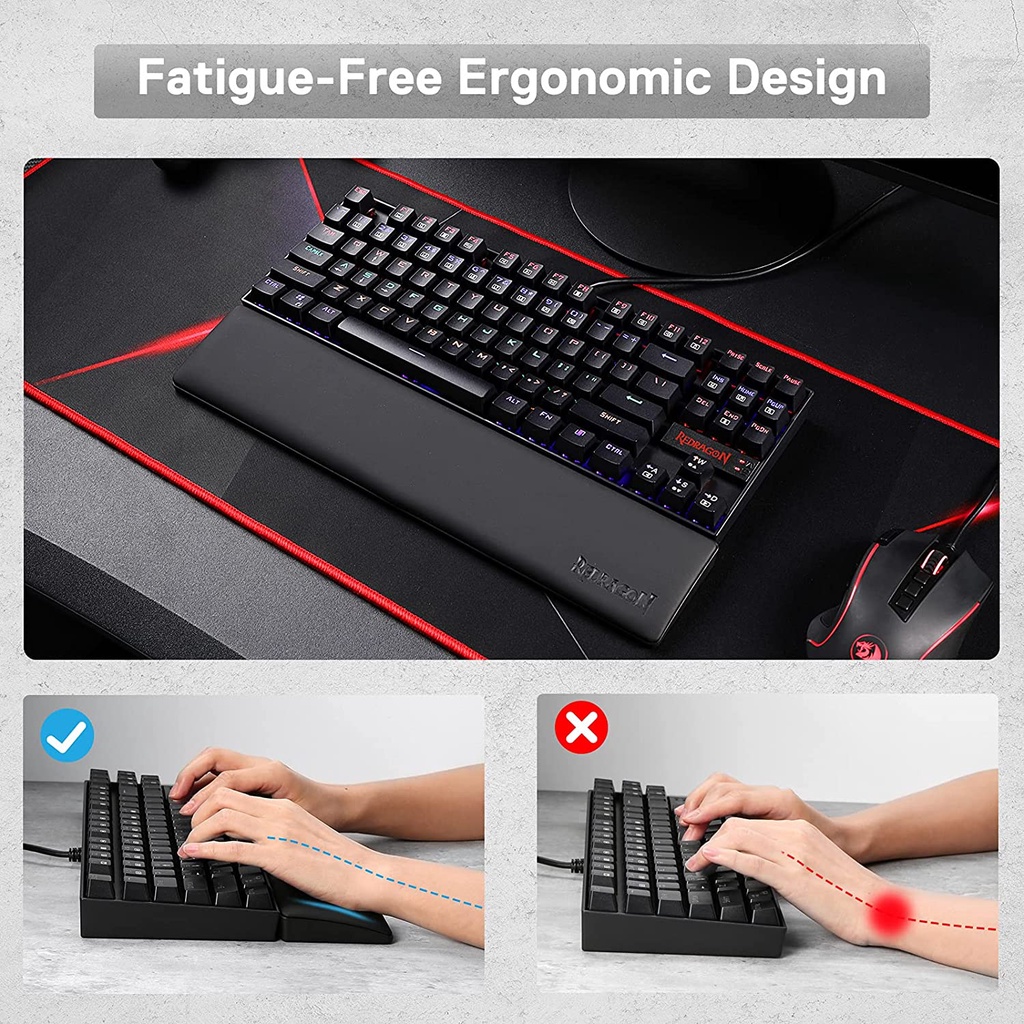 Redragon P036 Meteor M Wristpad Wrist rest Gaming TKL Keyboard