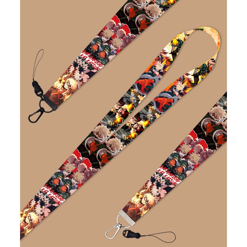 Lanyard Gantungan Kunci Ponsel Desain My hero academia banghaoshengji Dapat Dilepas