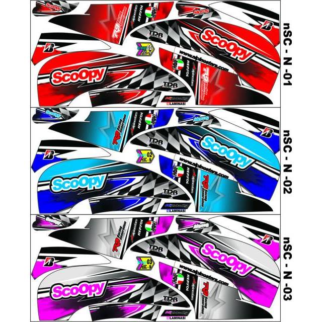 STRIPING SCOOPY FI - LAMA VARIASI HONDA STICKER LIS MOTOR LIST STIKER 2016 2015 2014 2013