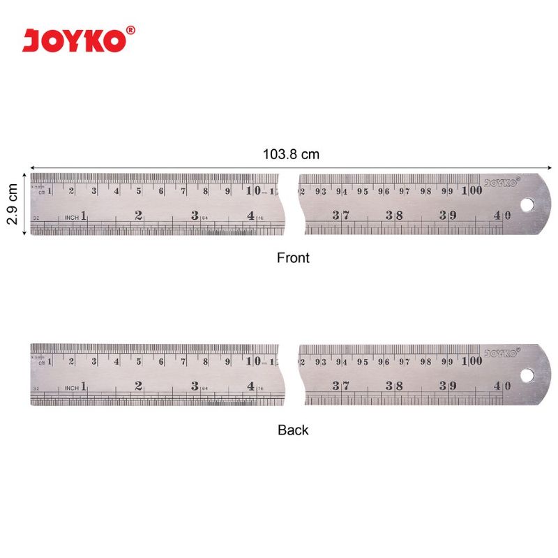 Joyko Stainless Steel Ruler Penggaris Besi