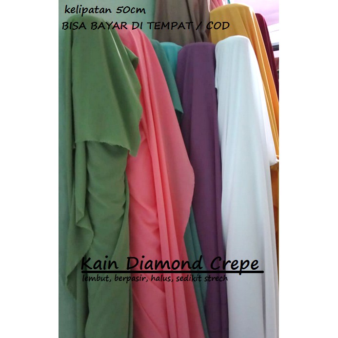 Kain Diamond Crepe / Bahan diamond georgette 50cm - Bisa bayar di tempat C07