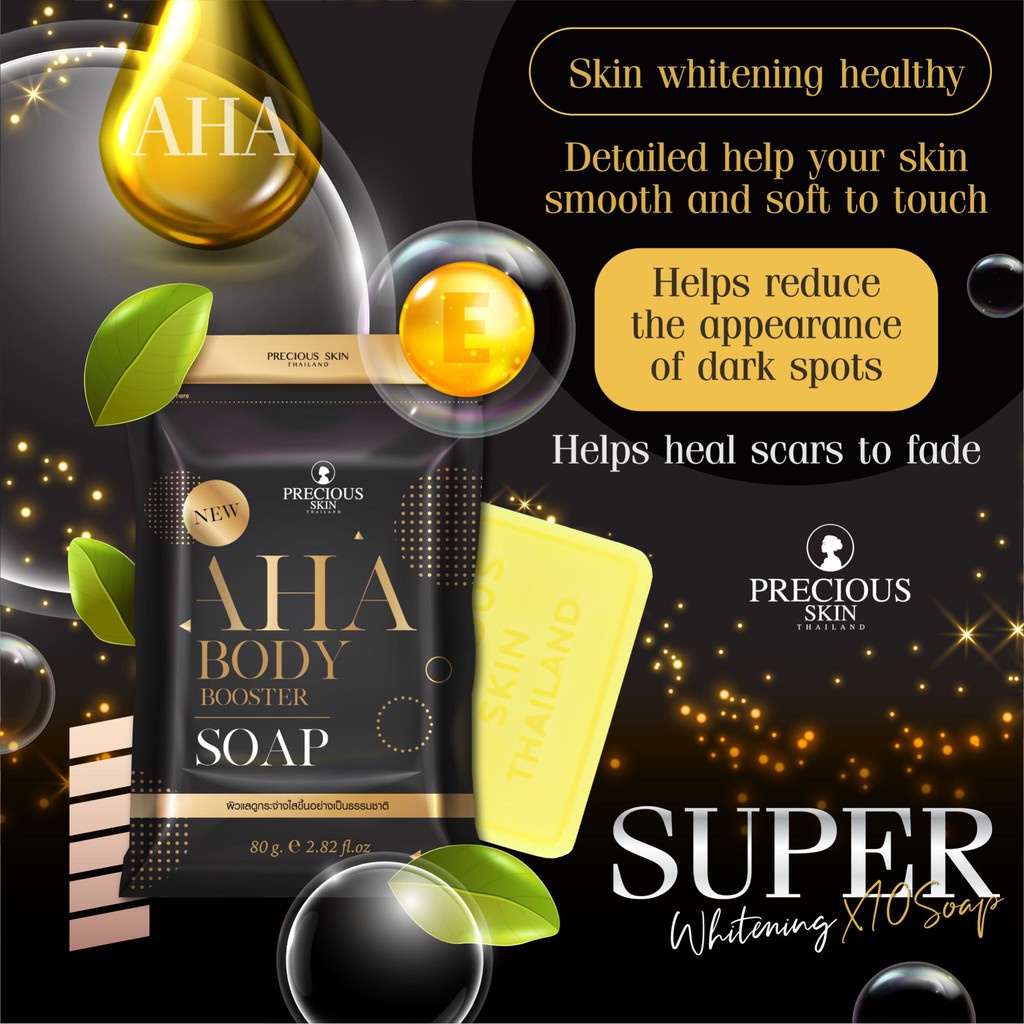 READY! Precious Skin AHA Body Booster Whitening SOAP SABUN - Sabun pemutih AHA MIMI PRECIOUS BLACK