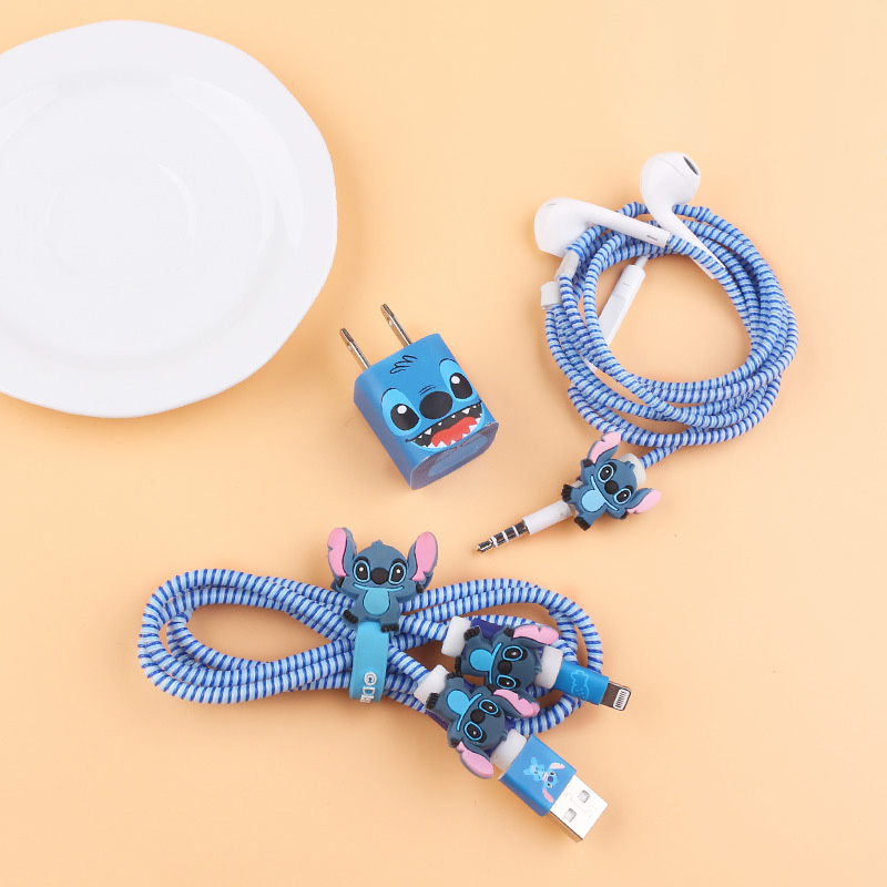 Pelindung Kabel Charger Earphone 3.5mm Motif Kartun Untuk iphone