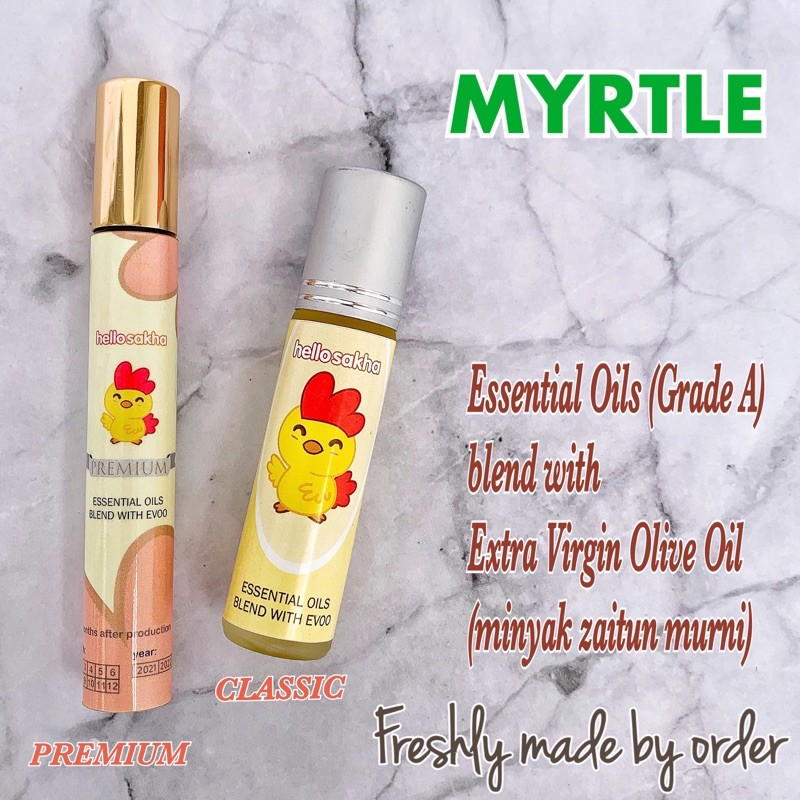 MYRTLE Essential Oil + Evoo / minyak zaitun / herbal alami anak / pelega nafas tenggorokan hidung