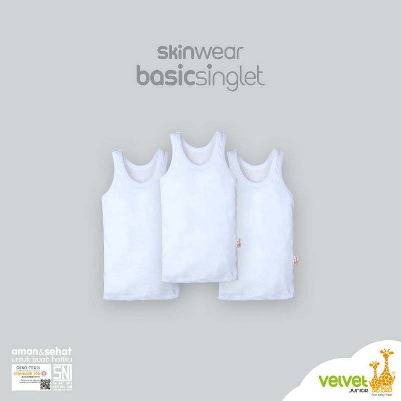 singlet/kaus kaos dalam bayi/anak Velvet junior size M 6-11 bln SNI