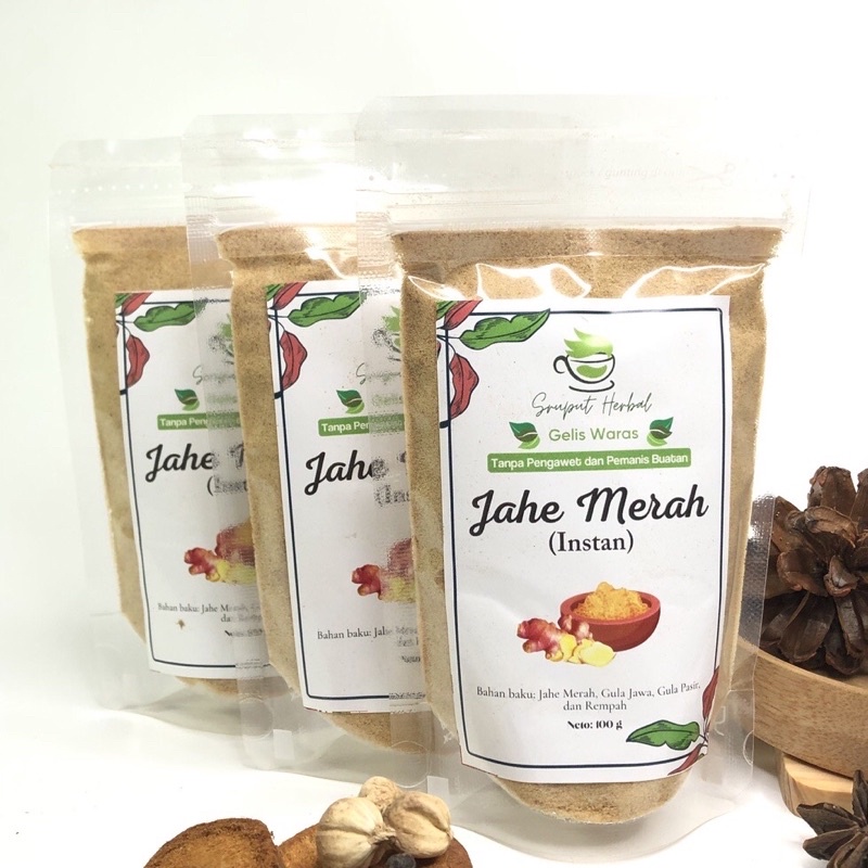 500gr Jahe Merah Instan Minuman Jahe Rempah 100% Premium Berkualitas Sruput Herbal