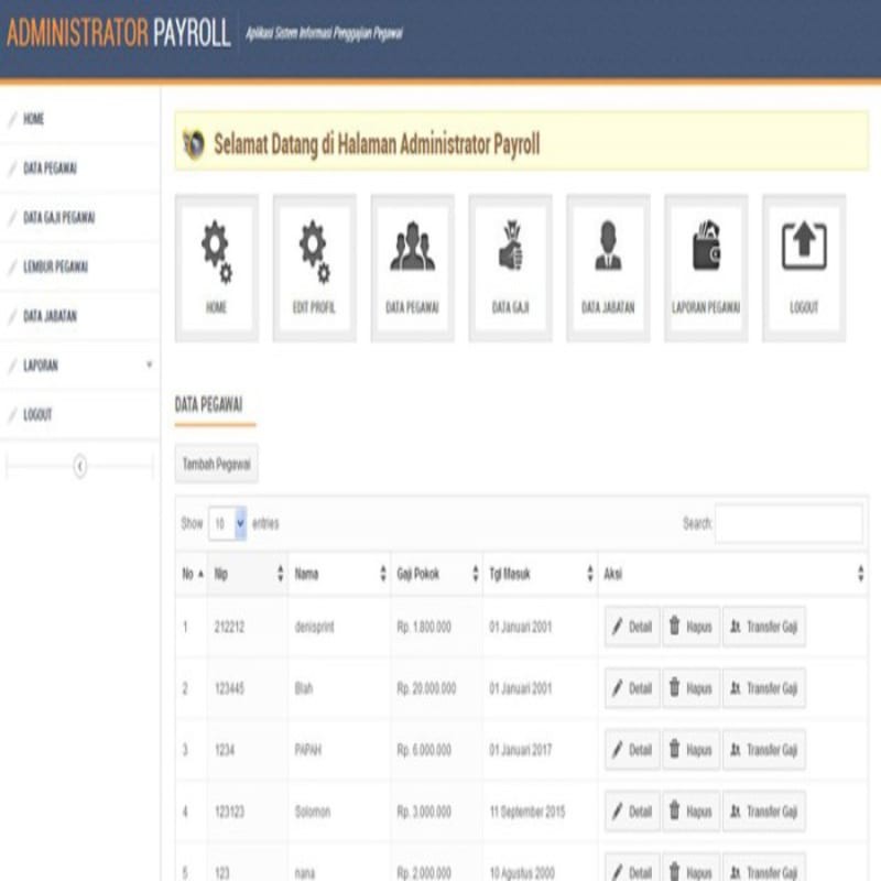 Jual Aplikasi Penggajian Karyawan Payroll Berbasis Web Dengan Php Mysql Shopee Indonesia 8725