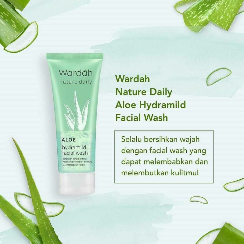 Wardah Nature Daily Aloe Hydramild Facial Wash 60 ml 100 ml