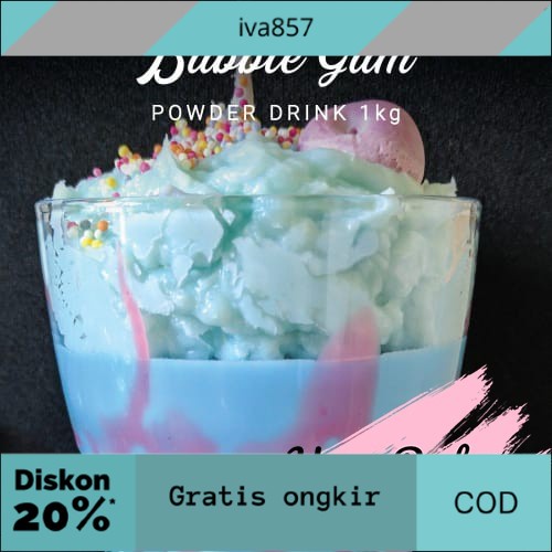 

PROMO Bubuk Minuman Bubble Gum 1Kg / Bubuk Minuman rasa Bubble Gum 1Kg GRATIS ONGKIR
