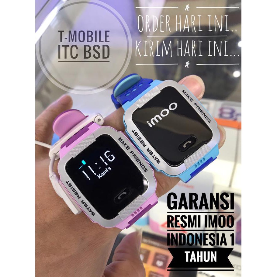 Imoo Y1 Watch Phone Ungu & Biru - Jam Anak Pintar / Waterproof / Resmi I52 Murah
