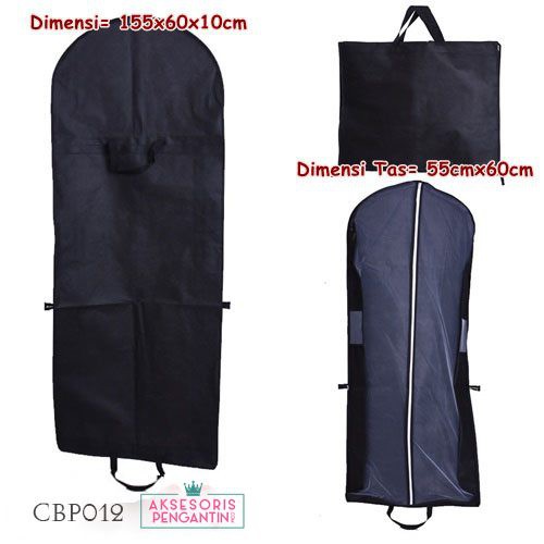 [PRODUK FAVORIT] COVER ANTI DEBU PAKAIAN GANTUNG TAS GAUN PENGANTIN WOVEN HITAM CBP012